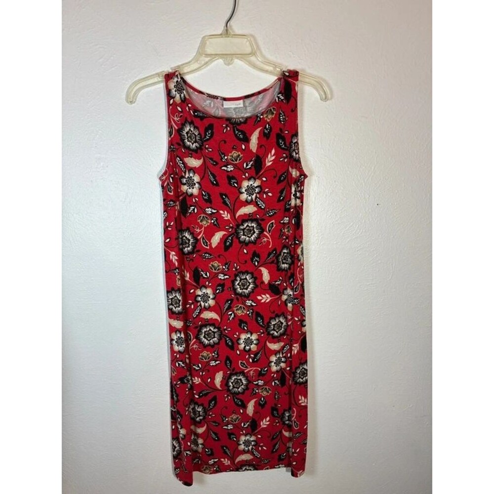 J Jill medium sleeveless red floral dress